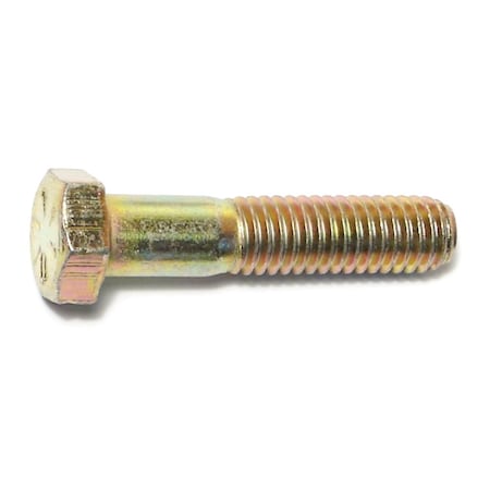 Midwest Fastener Grade 8, 3/8"-16 Hex Head Cap Screw, Zinc Yellow Steel, 1-3/4 in L, 50 PK 00696